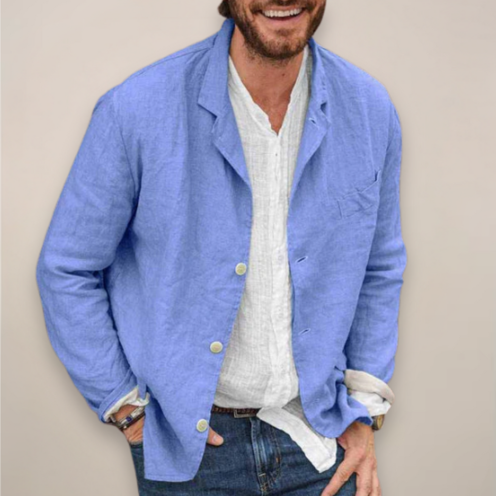 Heren Luchtige Zomerblazers - Ontspannen Elegantie - Blauw