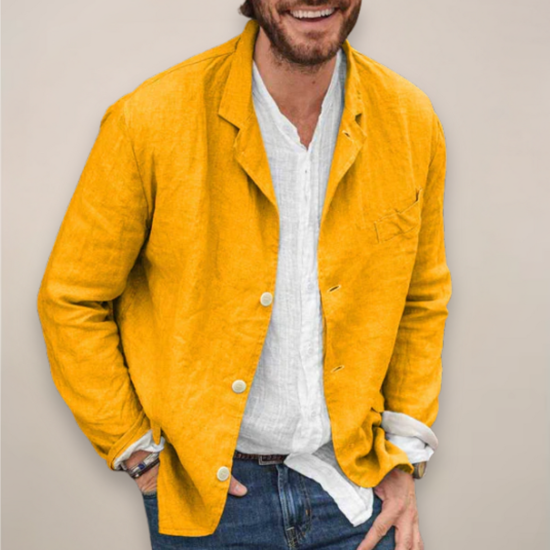 Heren Luchtige Zomerblazers - Ontspannen Elegantie - Geel