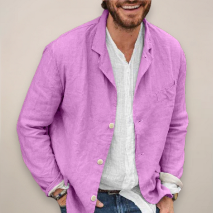Heren Luchtige Zomerblazers - Ontspannen Elegantie - Paars