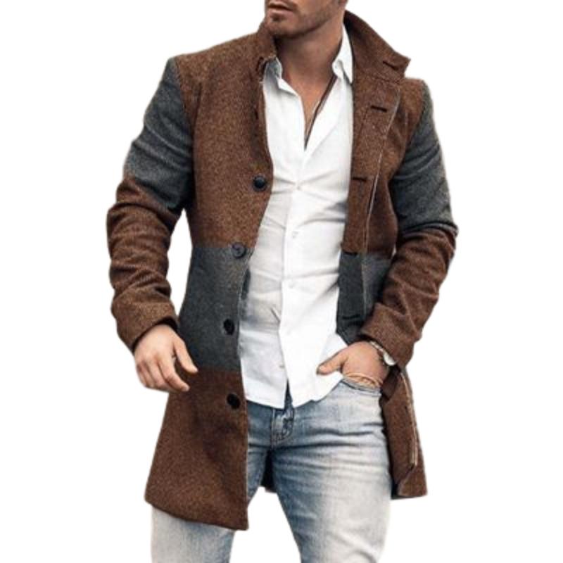Heren Mantel Slim Fit - Elegant Driekwart Model - Donkerbruin