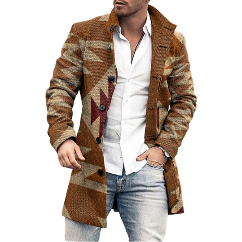 Heren Mantel Slim Fit - Elegant Driekwart Model - Lichtbruin