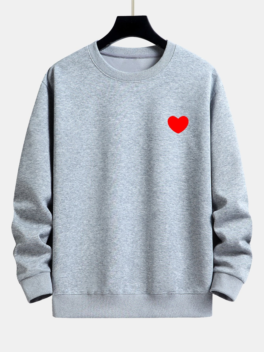 Heren Minimalistisch Hartprint Sweatshirt in lichtgrijs, Relaxed Fit