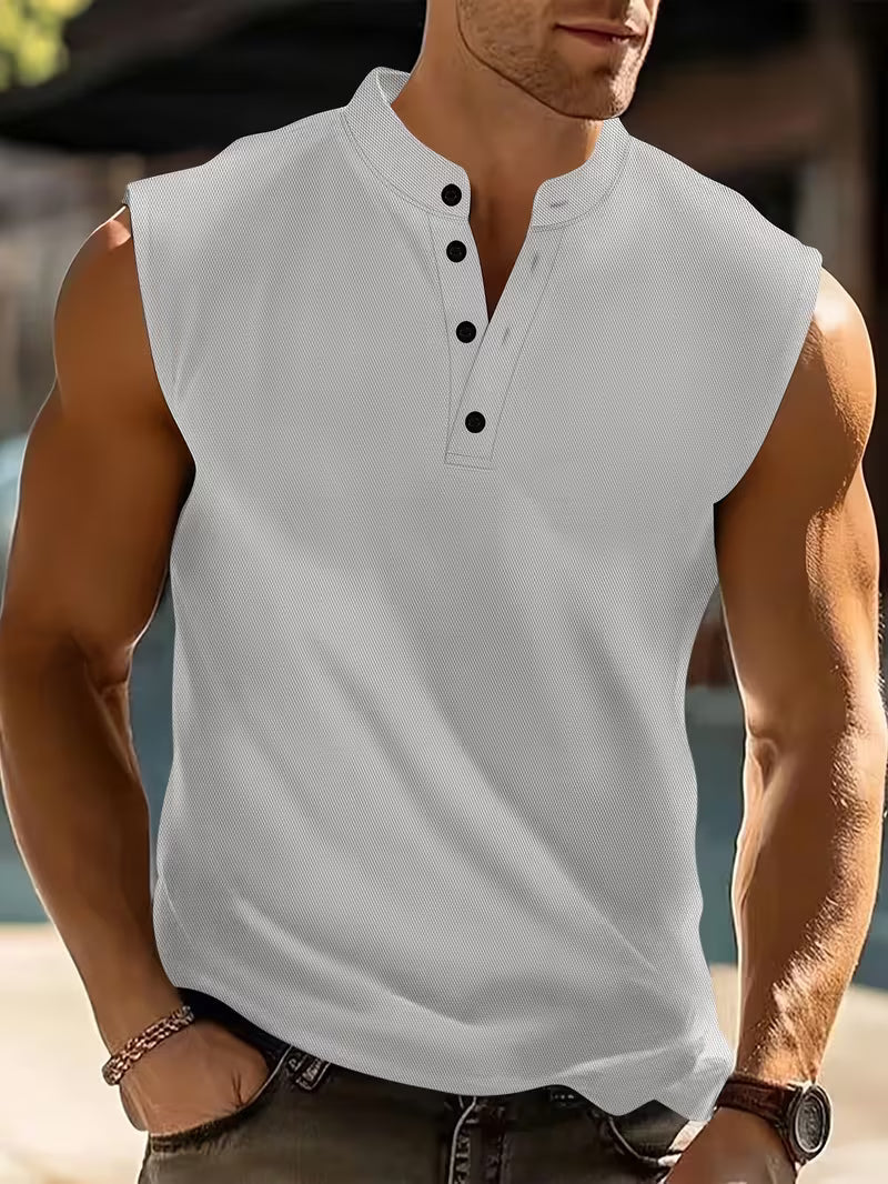 Heren Mouwloos T-Shirt - Licht en Ademend - Grijs