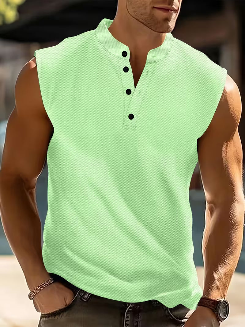 Heren Mouwloos T-Shirt - Licht en Ademend - Lichtgroen