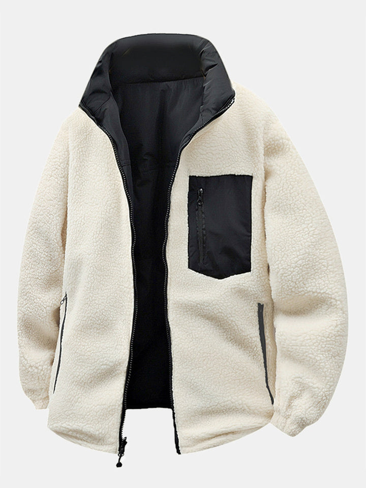 Heren Omkeerbare Teddy Fleece Pufferjack - Relaxed Fit