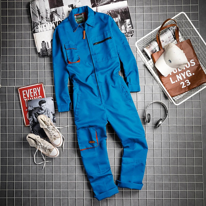 Heren Overall Straight met Ritssluiting - Lente - Lichtblauw