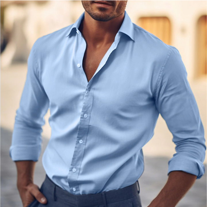 Heren overhemd klassiek - Stijlvol en comfortabel - Blauw