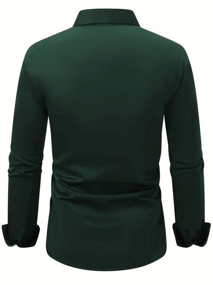 Heren Overhemd Lange Mouw - Elegant Semi-Doorschijnend