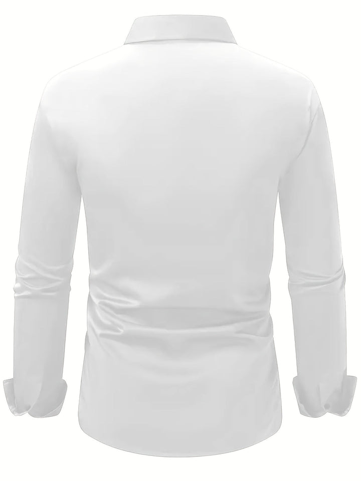 Heren Overhemd Lange Mouw - Elegant Semi-Doorschijnend