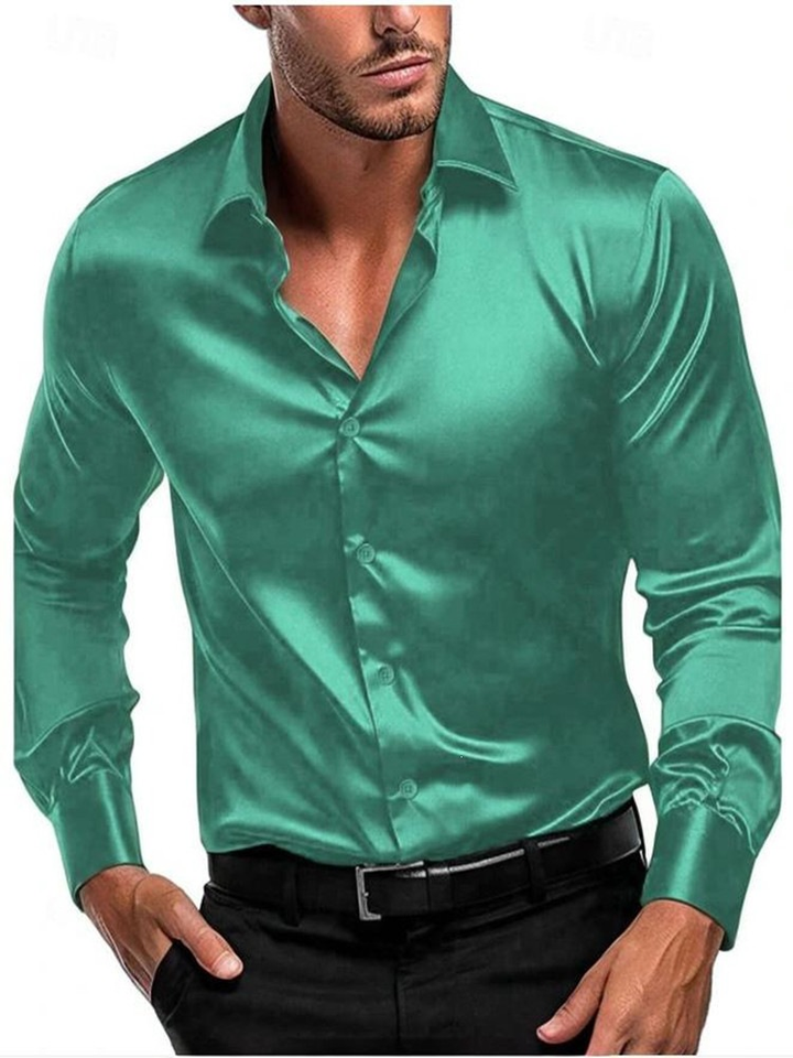 Heren Overhemd Lange Mouwen - Formeel & Casual - Groen