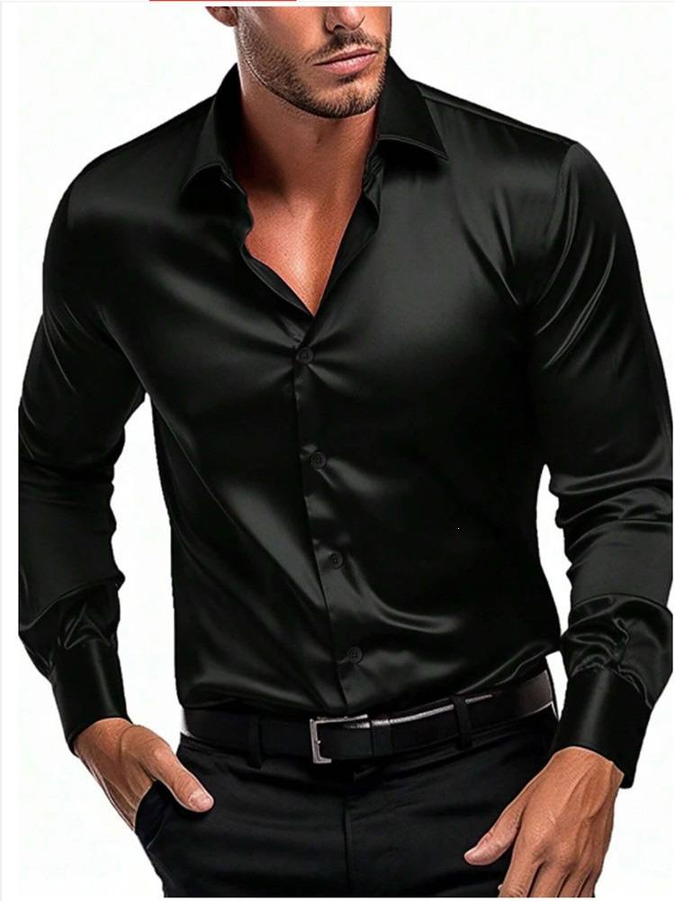 Heren Overhemd Lange Mouwen - Formeel & Casual - Zwart