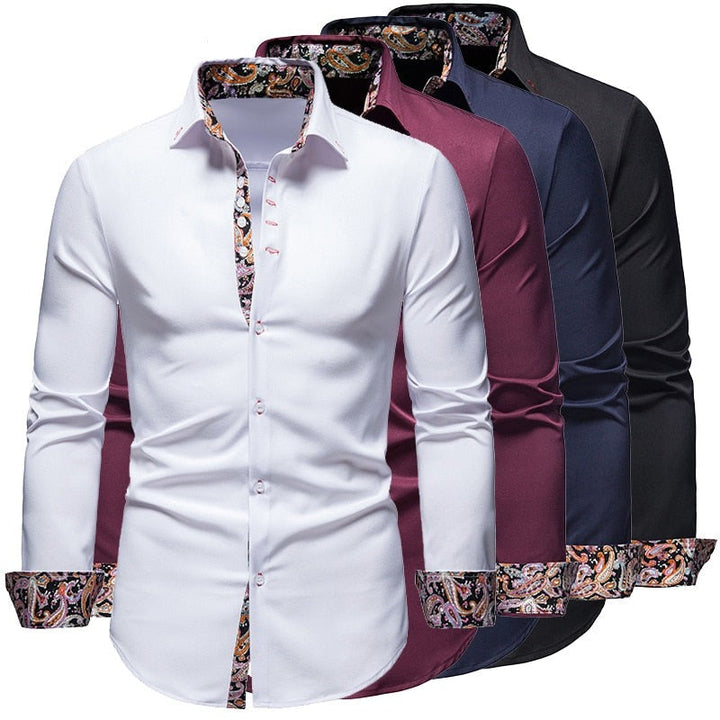 Heren Overhemd Slim Fit - Katoen met Paisleyprint