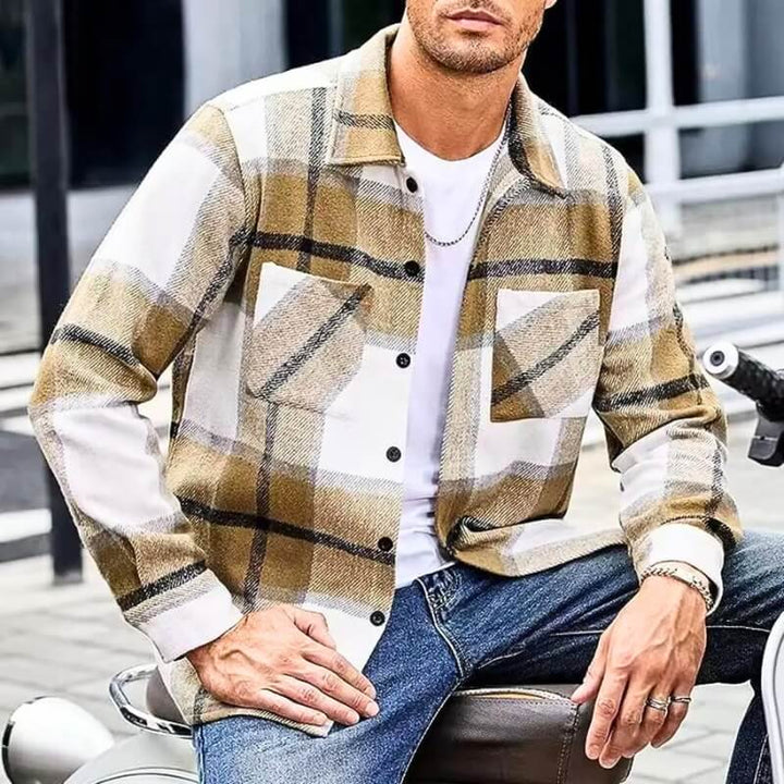 Heren Overhemdjas Casual - Klassieke Stijl met Comfort - Beige