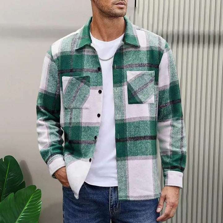 Heren Overhemdjas Casual - Klassieke Stijl met Comfort - Groen