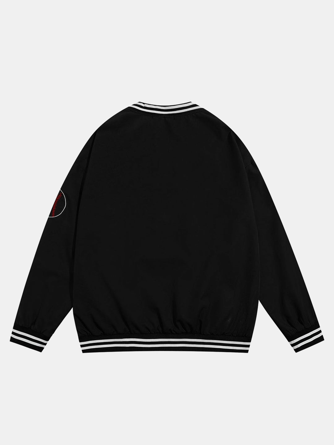 Heren Oversized Baseball Sweatshirt V-Hals - Grafisch Sportief