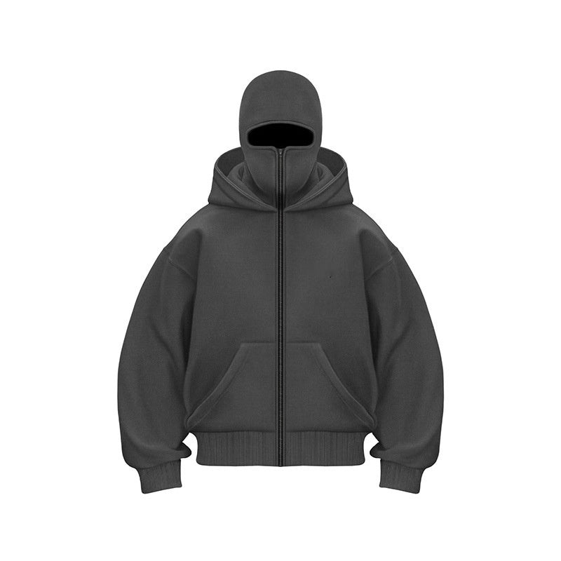 Heren Oversized Hoodie met Rits - Winterstijl - Grijs