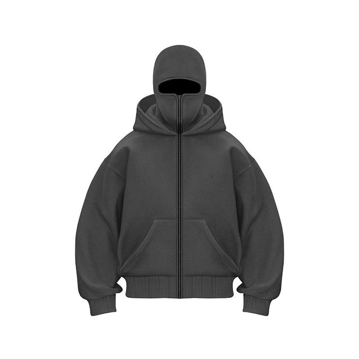 Heren Oversized Hoodie met Rits - Winterstijl - Grijs