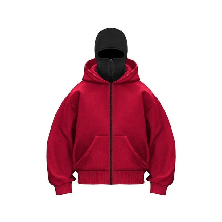 Heren Oversized Hoodie met Rits - Winterstijl - Rood