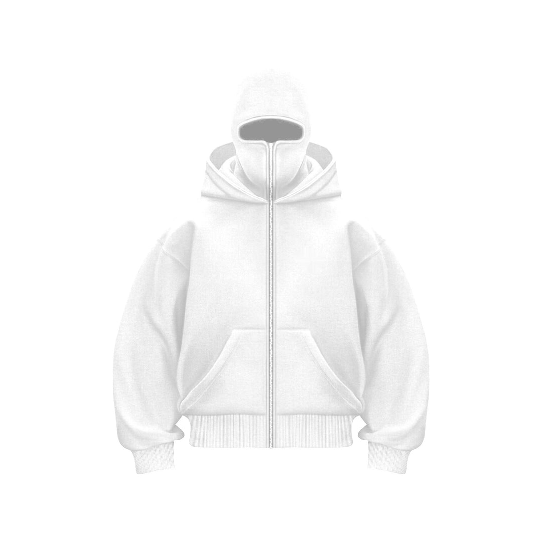Heren Oversized Hoodie met Rits - Winterstijl - Wit