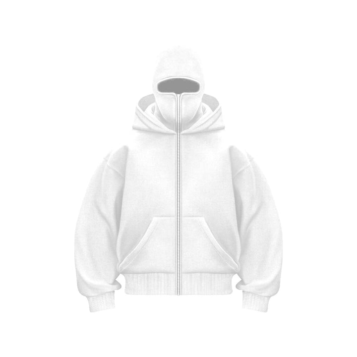 Heren Oversized Hoodie met Rits - Winterstijl - Wit