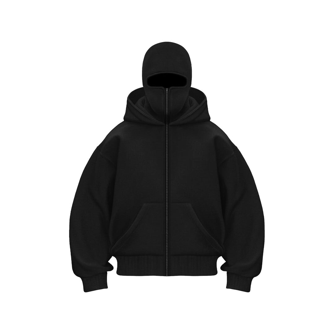 Heren Oversized Hoodie met Rits - Winterstijl - Zwart