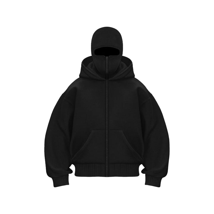 Heren Oversized Hoodie met Rits - Winterstijl - Zwart