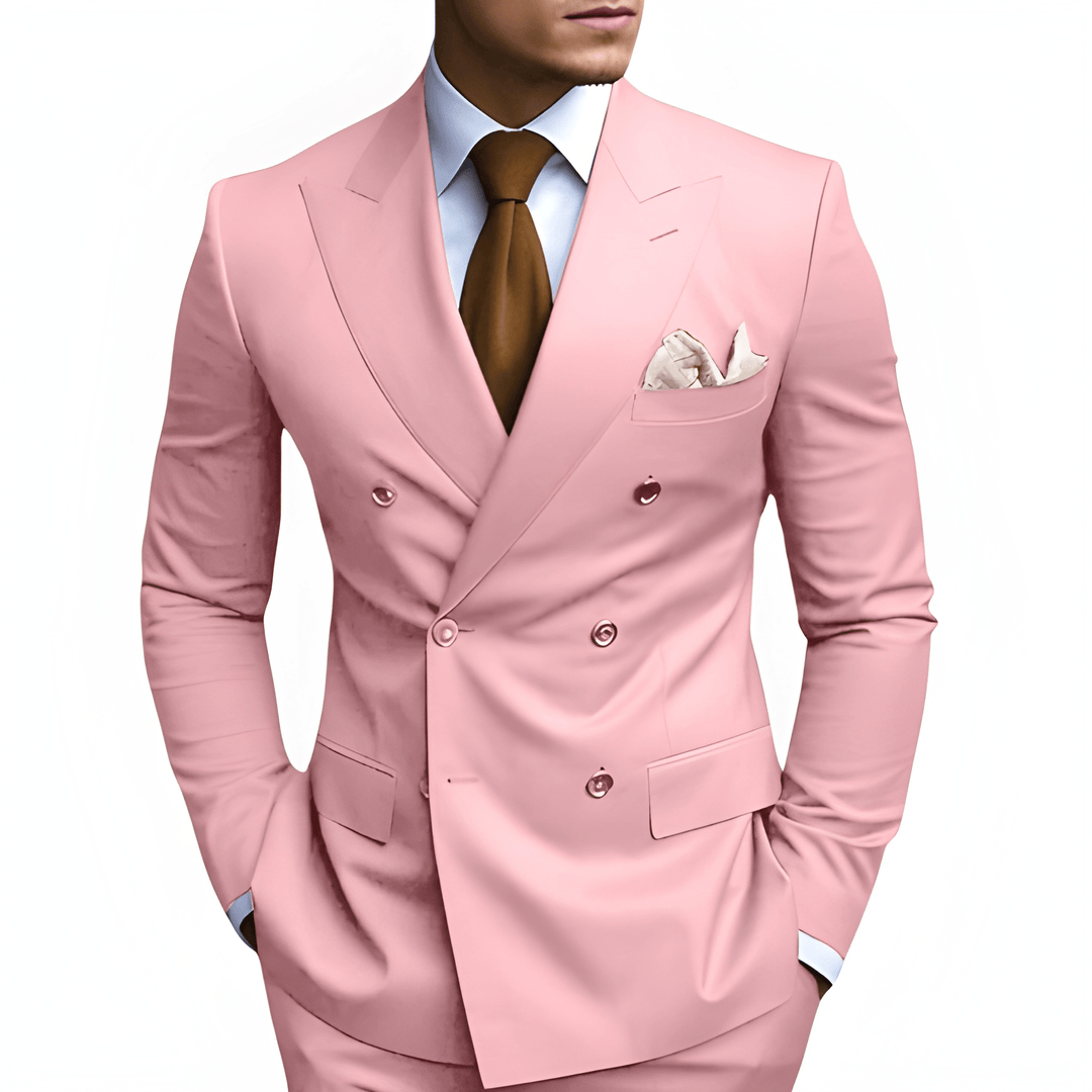 Heren Pak Dubbele Rij Knopen - Slim Fit Elegantie