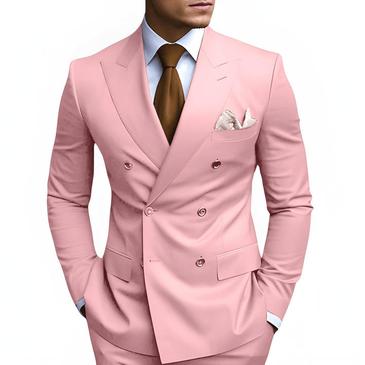 Heren Pak Dubbele Rij Knopen - Slim Fit Elegantie
