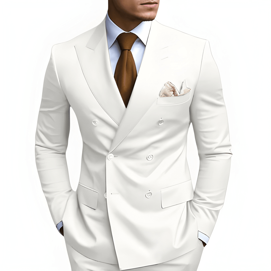 Heren Pak Dubbele Rij Knopen - Slim Fit Elegantie