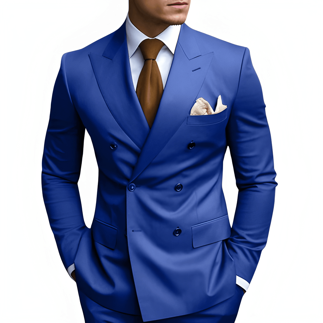Heren Pak Dubbele Rij Knopen - Slim Fit Elegantie