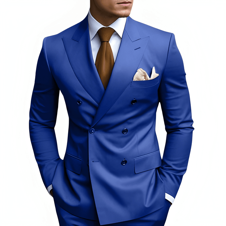 Heren Pak Dubbele Rij Knopen - Slim Fit Elegantie