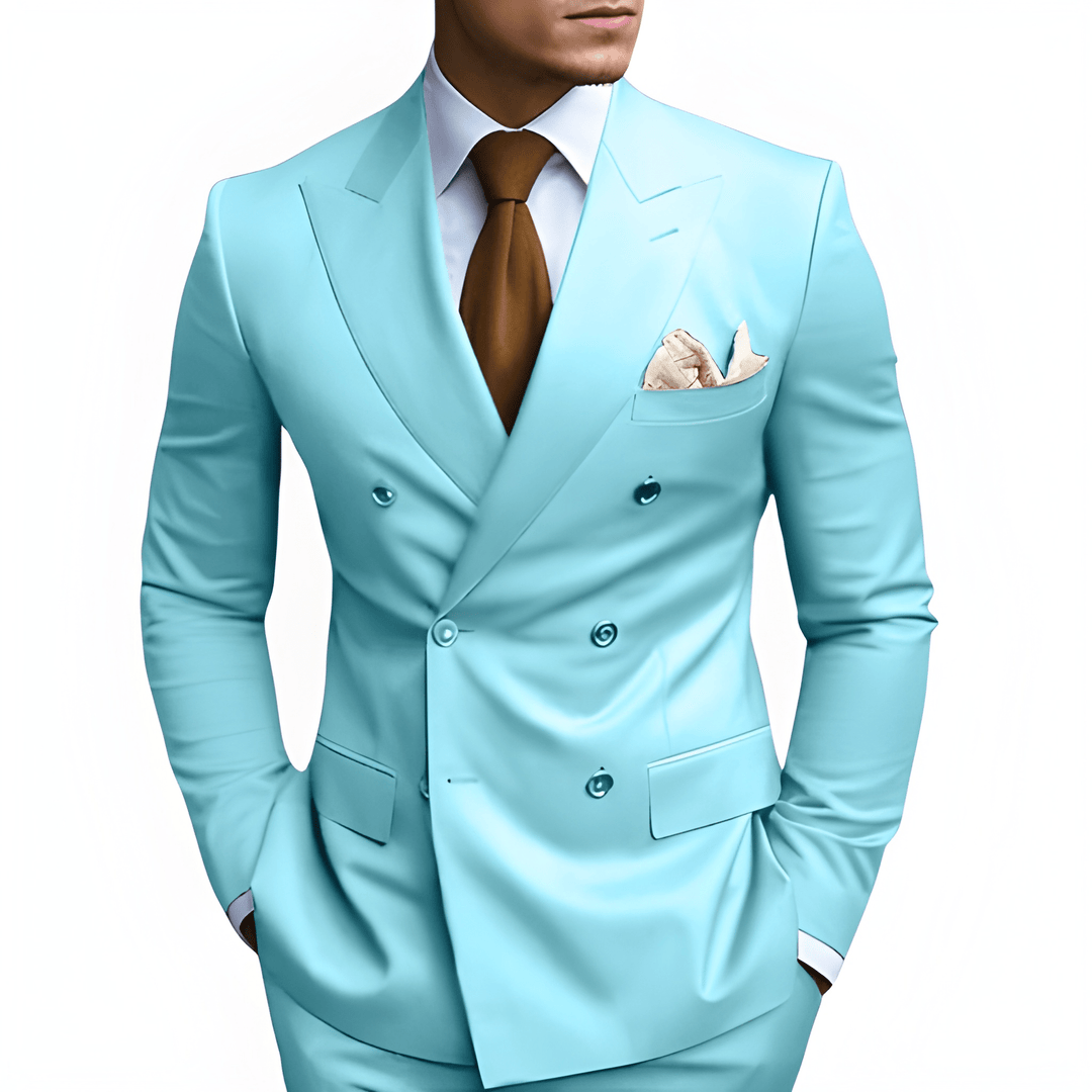 Heren Pak Dubbele Rij Knopen - Slim Fit Elegantie