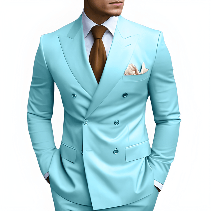 Heren Pak Dubbele Rij Knopen - Slim Fit Elegantie