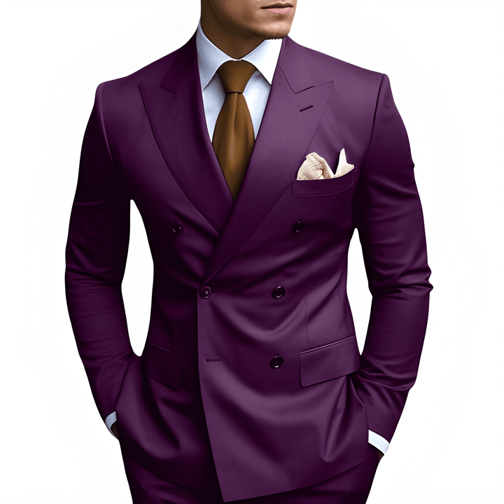 Heren Pak Dubbele Rij Knopen - Slim Fit Elegantie