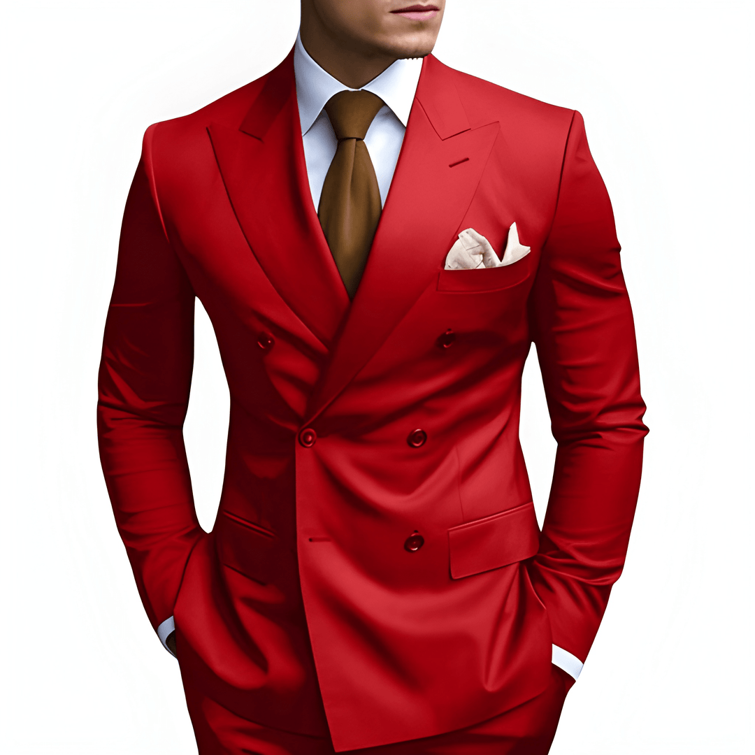 Heren Pak Dubbele Rij Knopen - Slim Fit Elegantie