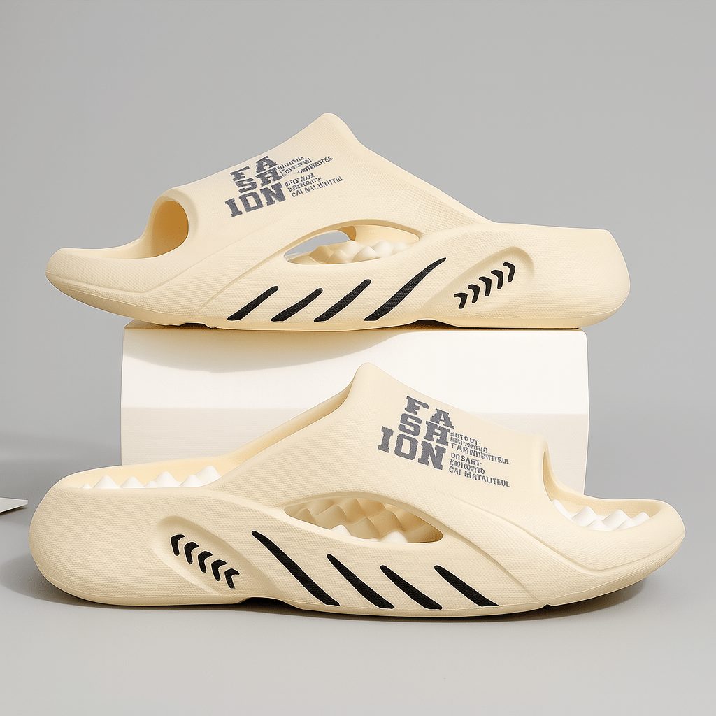 Heren Platform Slide Sandaal - Chunky Comfort Design - Khaki