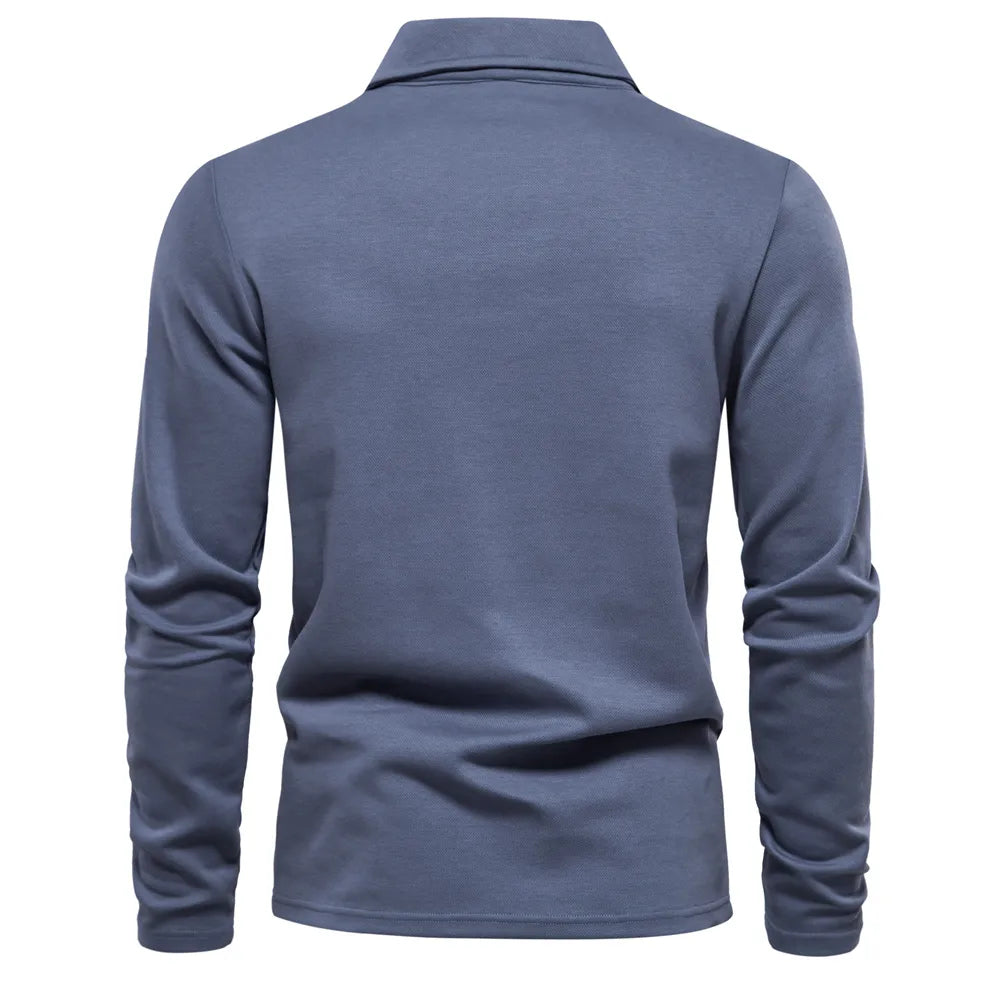 Heren Polo Lange Mouw - Klassiek Comfort
