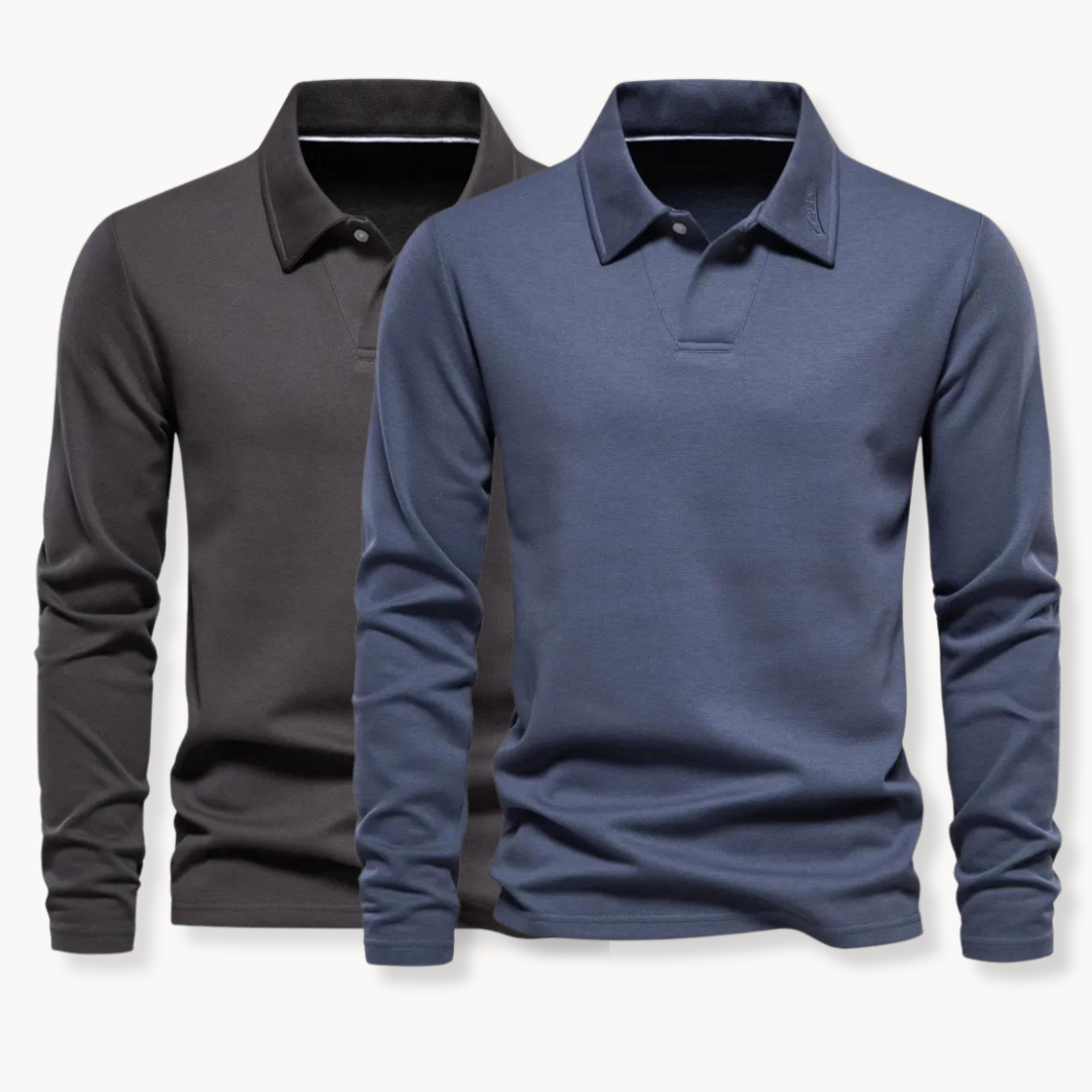 Heren Polo Lange Mouw - Klassiek Comfort