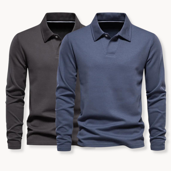 Heren Polo Lange Mouw - Klassiek Comfort