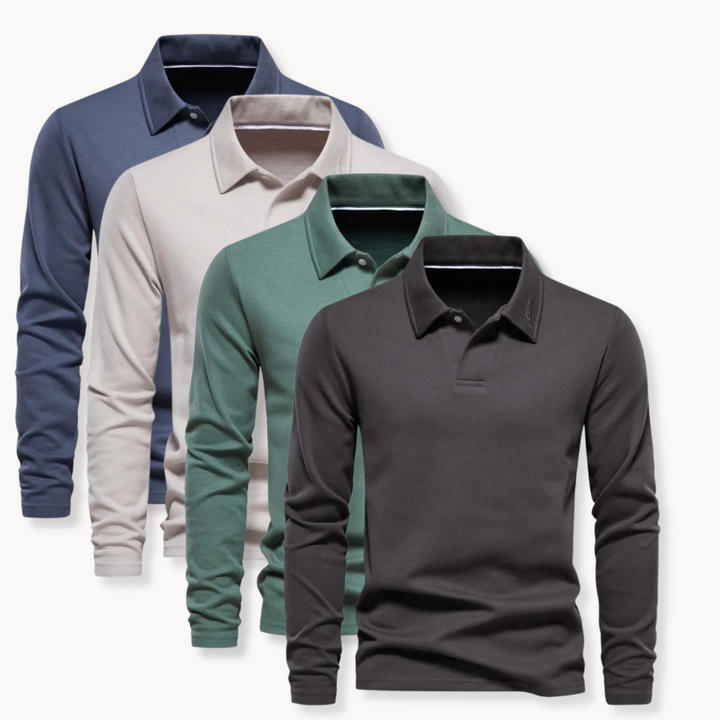 Heren Polo Lange Mouw - Klassiek Comfort