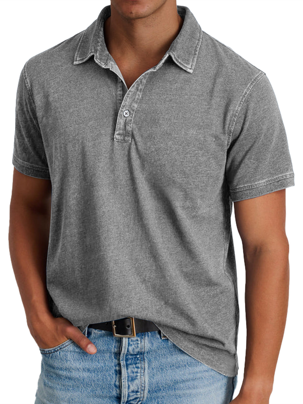 Heren Poloshirt Klassiek - Verfijnde Heritage Snit - Grijs