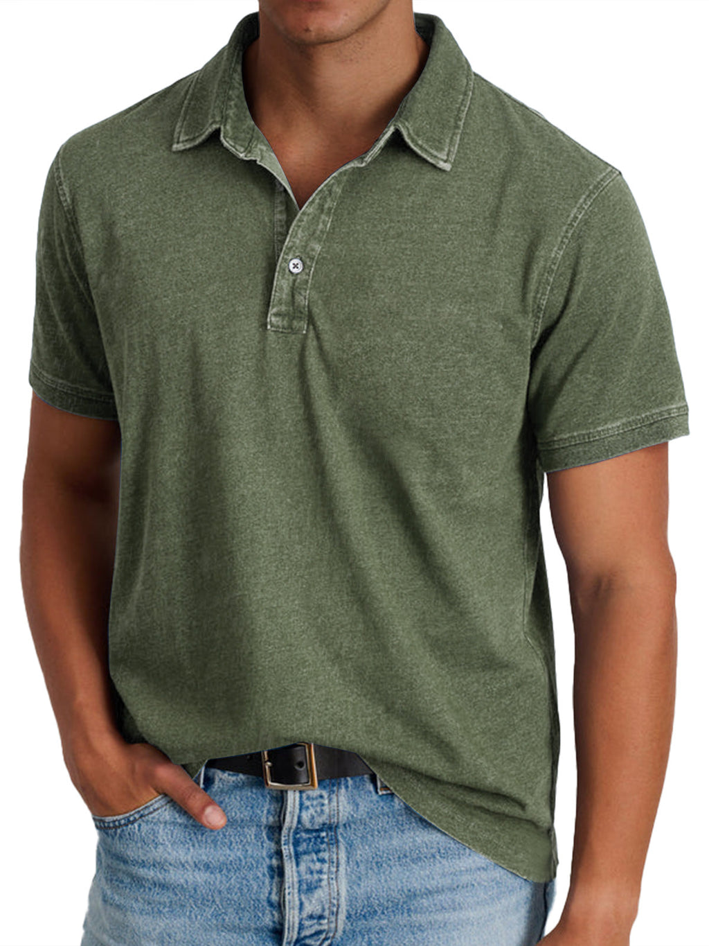 Heren Poloshirt Klassiek - Verfijnde Heritage Snit - Legergroen