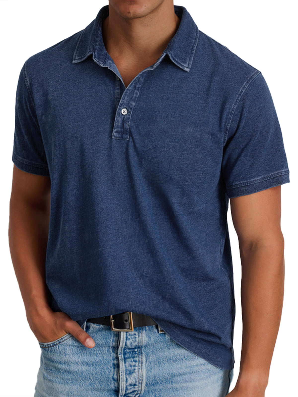 Heren Poloshirt Klassiek - Verfijnde Heritage Snit - Marineblauw