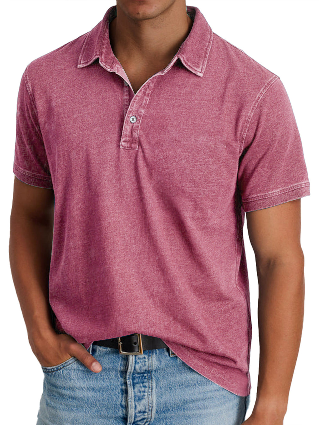 Heren Poloshirt Klassiek - Verfijnde Heritage Snit - Roze
