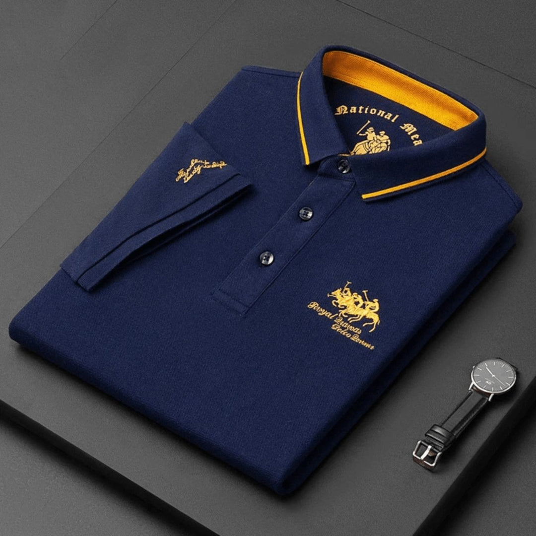 Heren Poloshirt met Knopen - Klassieke Dagelijkse Stijl - Blauw