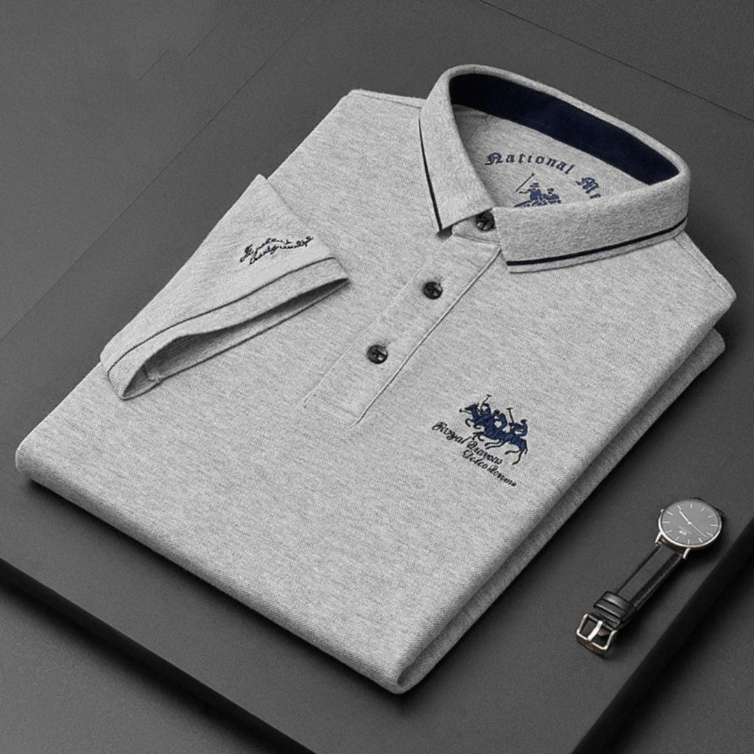 Heren Poloshirt met Knopen - Klassieke Dagelijkse Stijl - Grijs