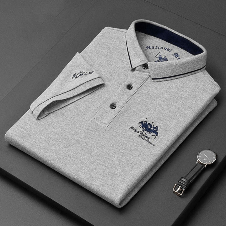 Heren Poloshirt met Knopen - Klassieke Dagelijkse Stijl - Grijs