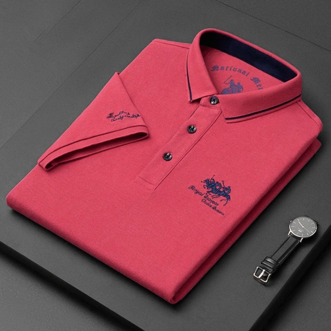 Heren Poloshirt met Knopen - Klassieke Dagelijkse Stijl - Rood