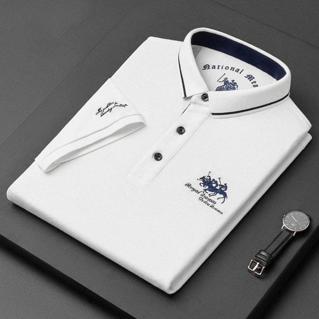 Heren Poloshirt met Knopen - Klassieke Dagelijkse Stijl - Wit