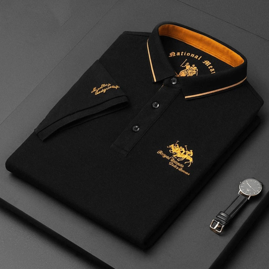 Heren Poloshirt met Knopen - Klassieke Dagelijkse Stijl - Zwart